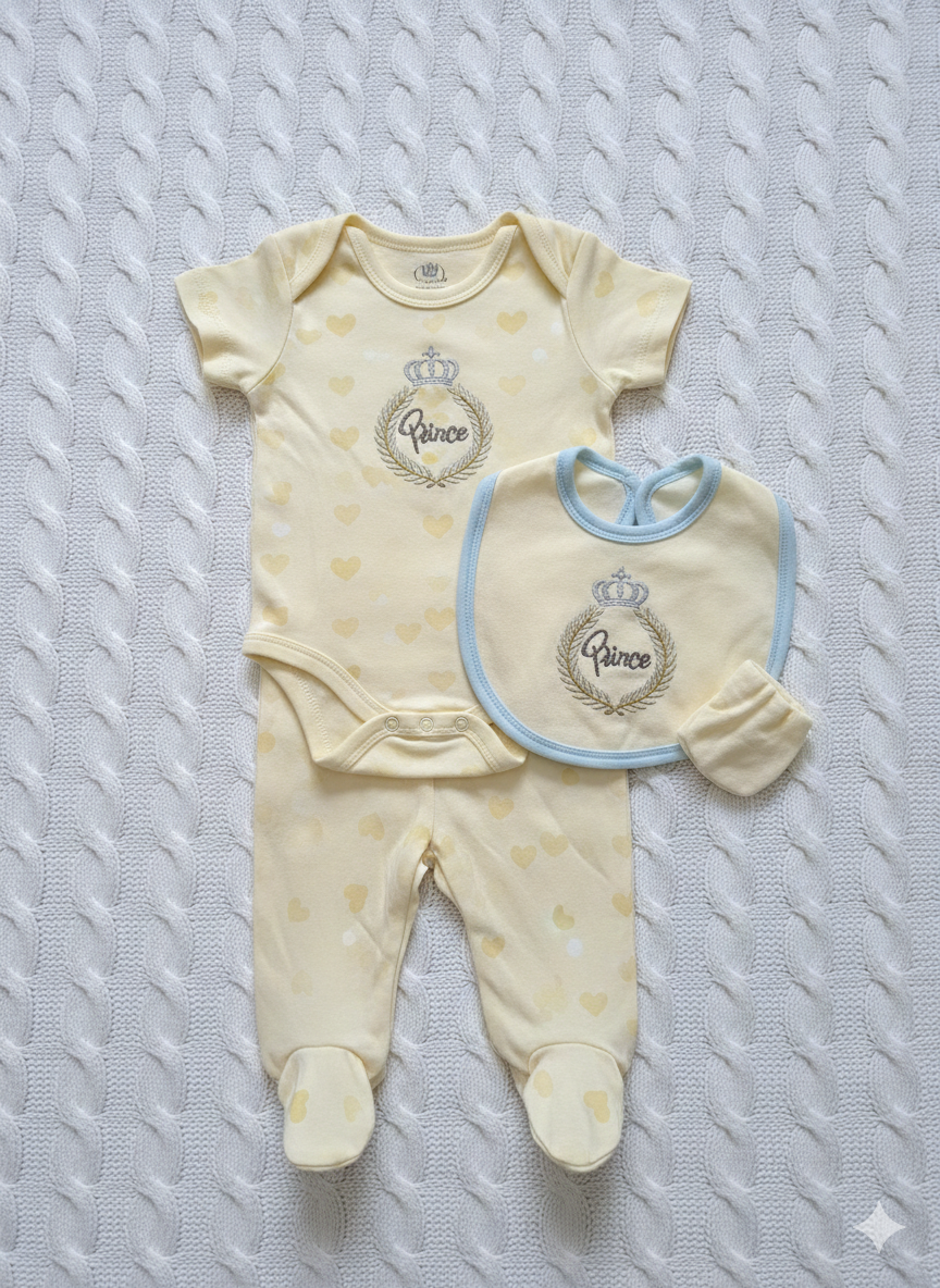 7-Piece "Princess" Theme Gift Set in Crisp White & Gold